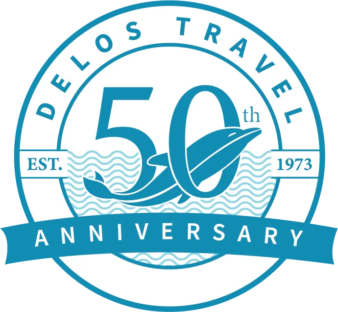 Delos Travel — 50th Anniversary, Est. 1973